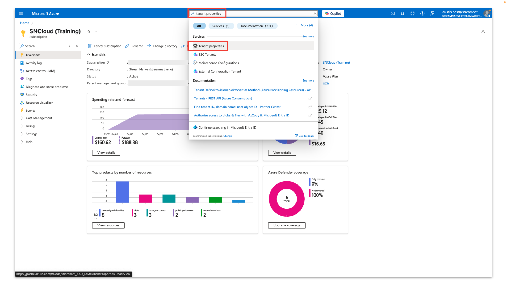 Azure Tenant properties