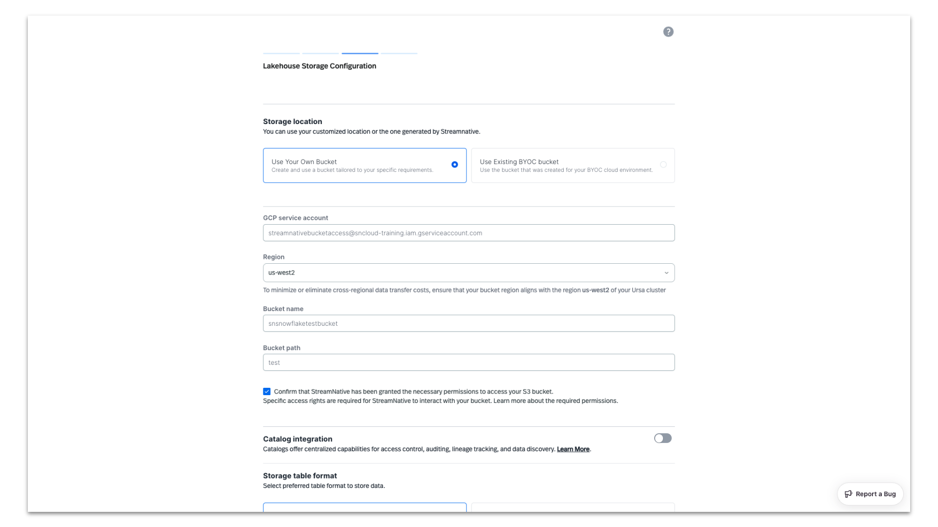 GCP Use Your Own Bucket