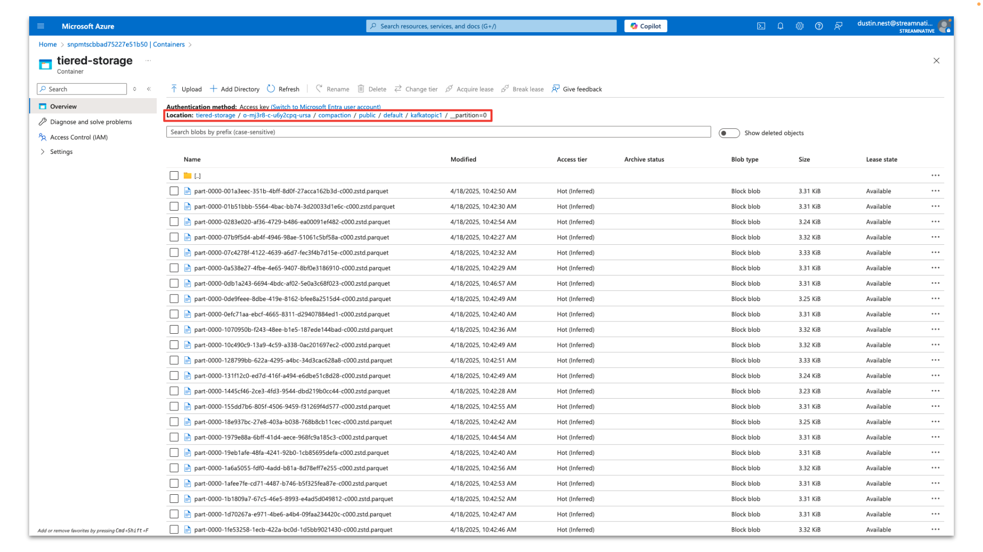 Storage bucket in Google Cloud