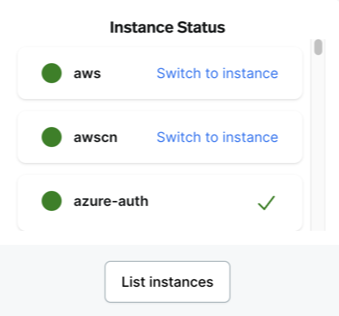 Select updated instances screenshot of updated instance selection