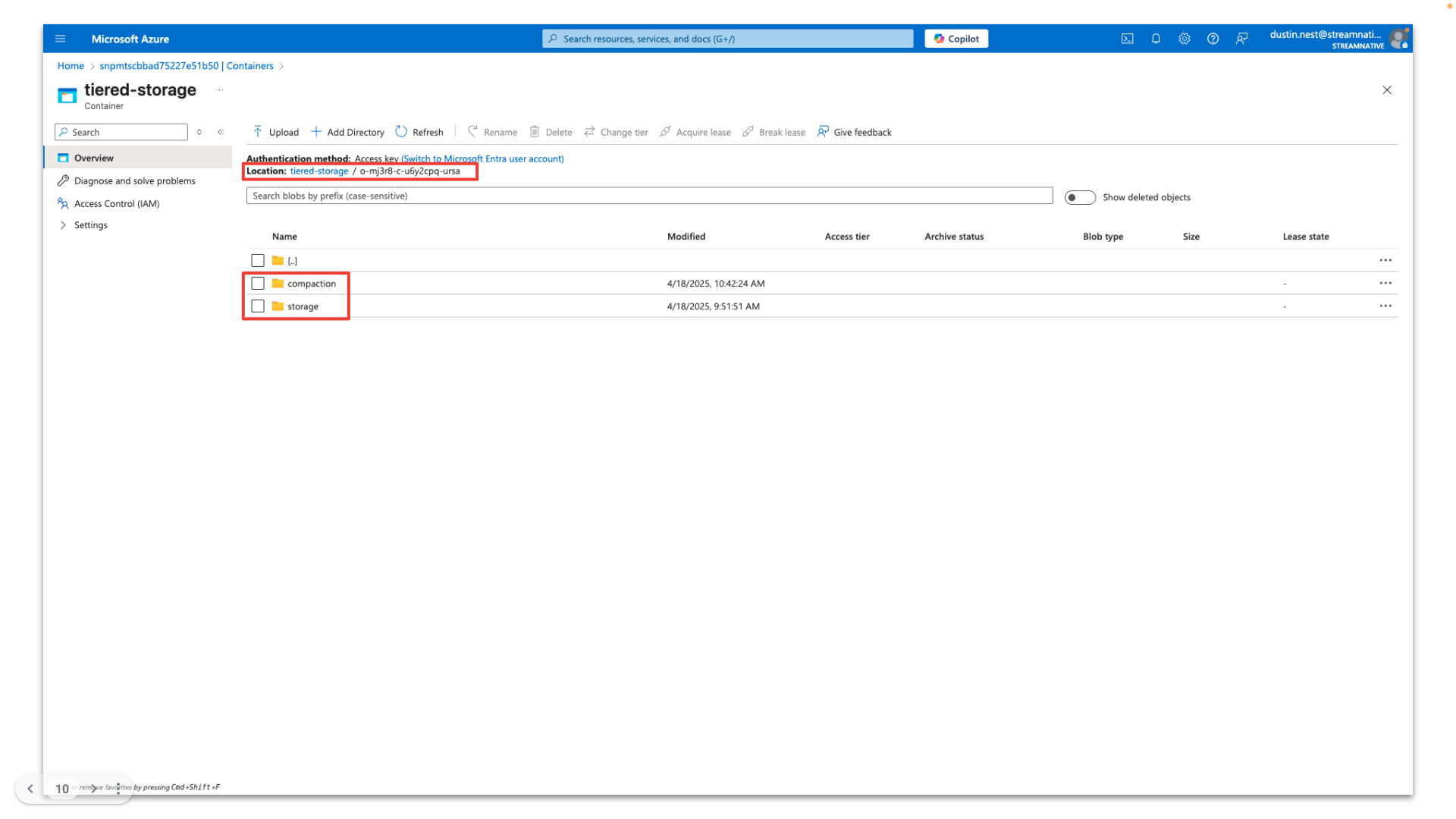 Storage bucket in Google Cloud