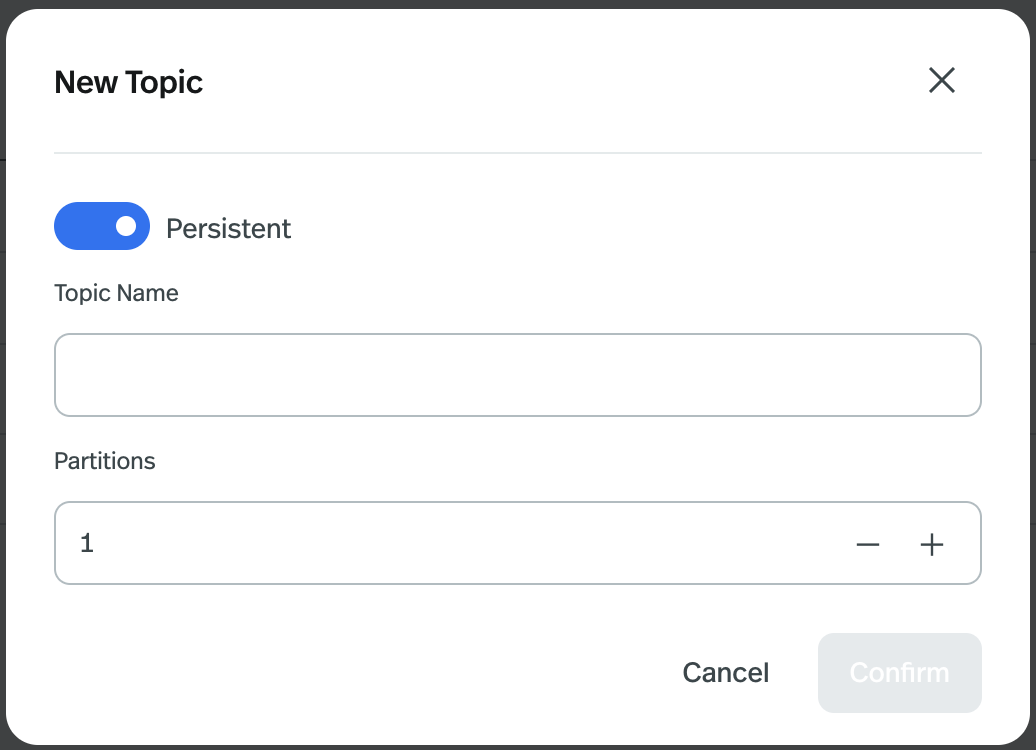screenshot of new topic dialog box