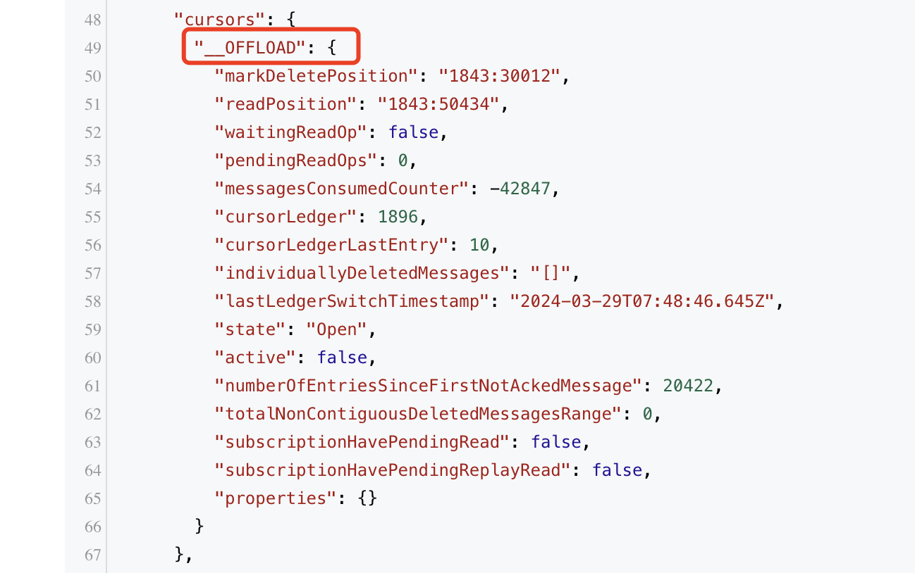 Offload cursor Offload cursor