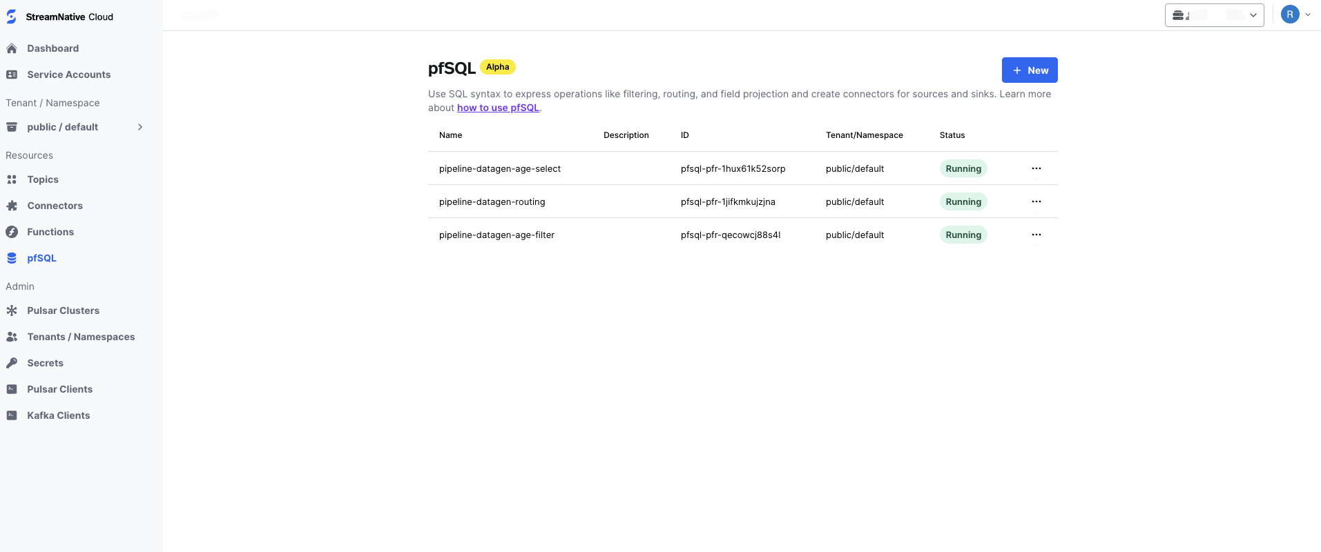 A screenshot of pfSQL overview screenshot of pfsql overview