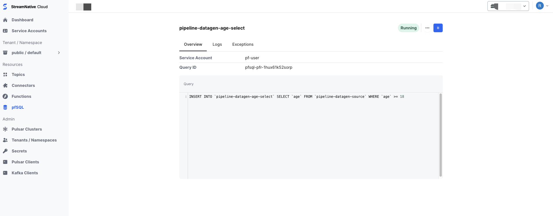 A screenshot of a query details screenshot of query details