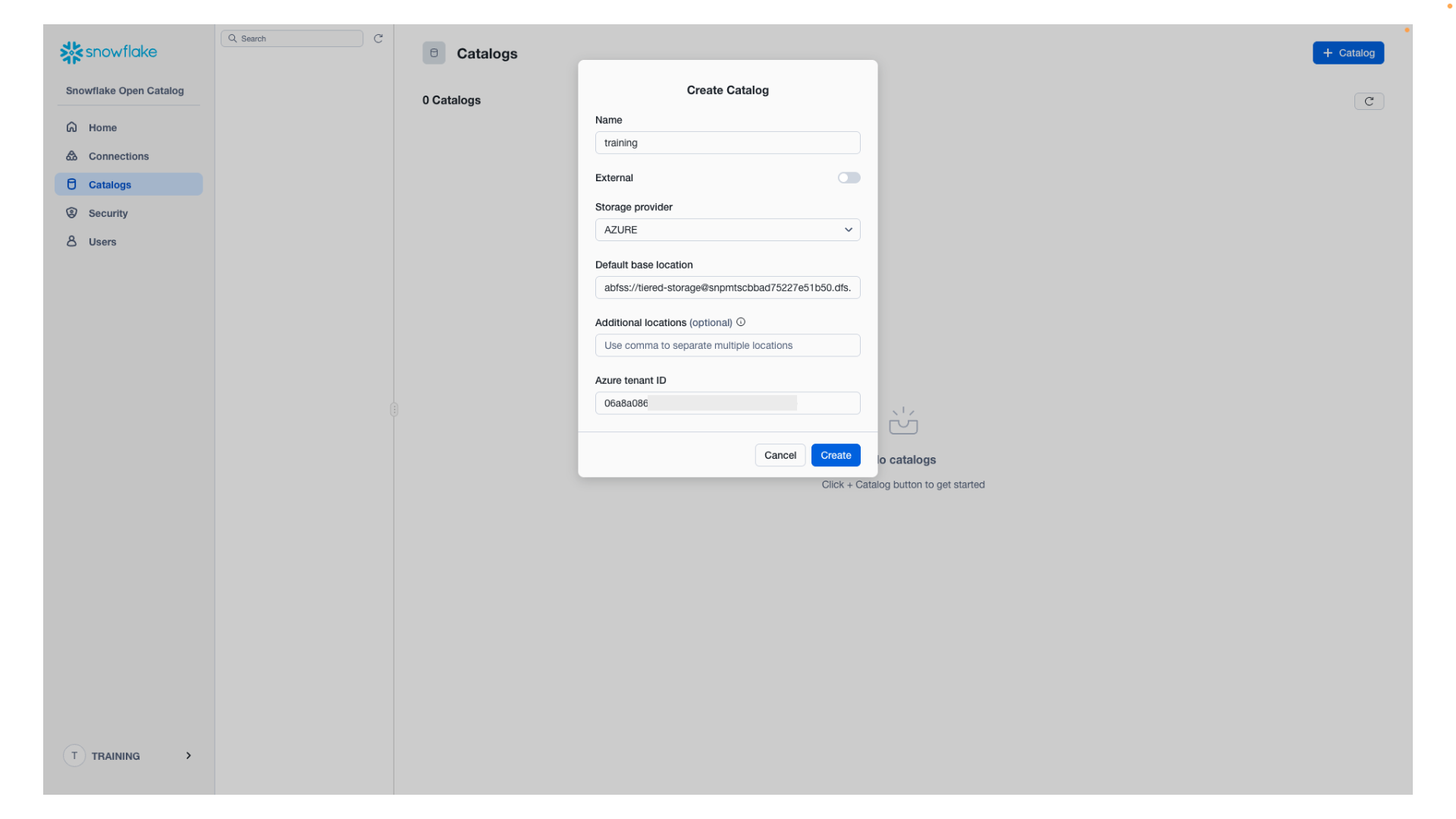 Create catalog details