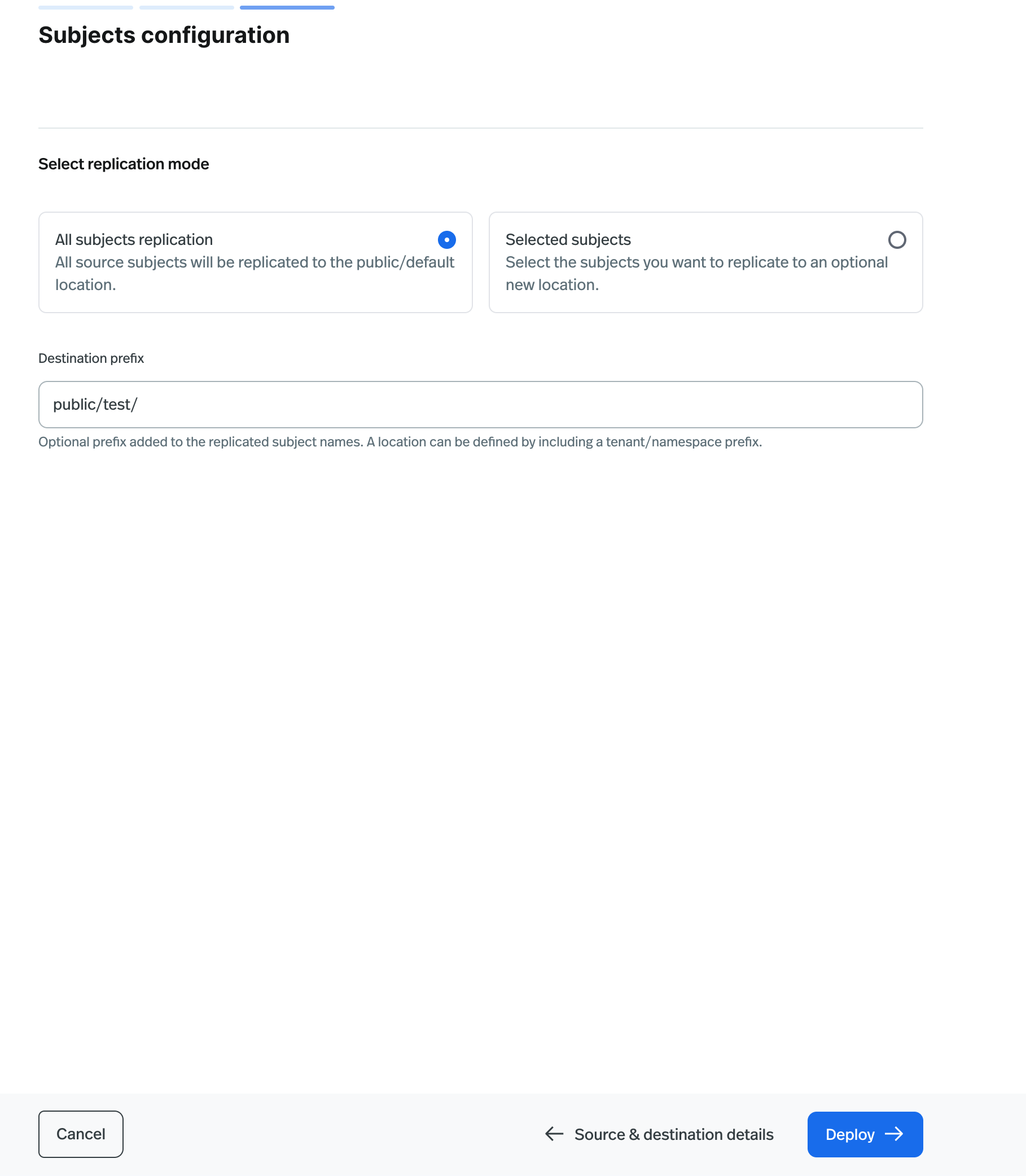 UniLink Subjects Configuration